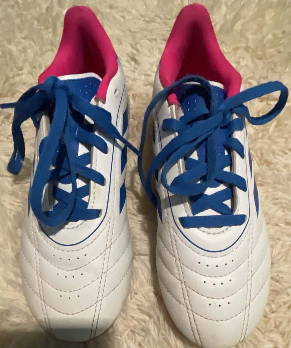 Adidas Goletto IX Firm Multi-Ground Soccer Cleats Size 2 White Blue Pink
